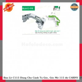 Bản Lề C115 Dùng Cho Cánh Tủ Góc, Góc Mở 115 độ CARINY ANGLA C115