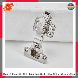 Bản Lề Inox S35 Chất Liệu Inox 304, Giảm Chấn Pít-tông đồng, Góc Mở 110 độ ,  Lắp Nhanh CARINY INOXA S35-A/B/C