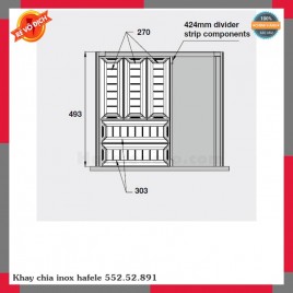 Khay chia inox hafele 552.52.891